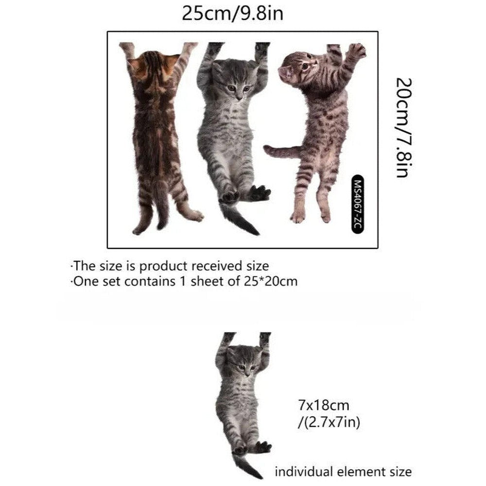 3 Kitten Patterns, Self-adhesive Detachable Wall Stickers Light Switch Stickers Home & Garden:Home Décor:Decals, Stickers & Vinyl Art Style Your Walls